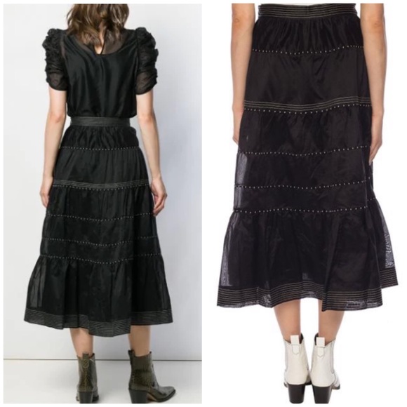 Ulla Johnson tiered silk blend midi skirt - Picture 3 of 7